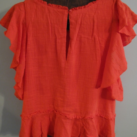 NWT MAEVE ANTHROPOLOGIE Orange Flutter Sleeve XL - Picture 14 of 14